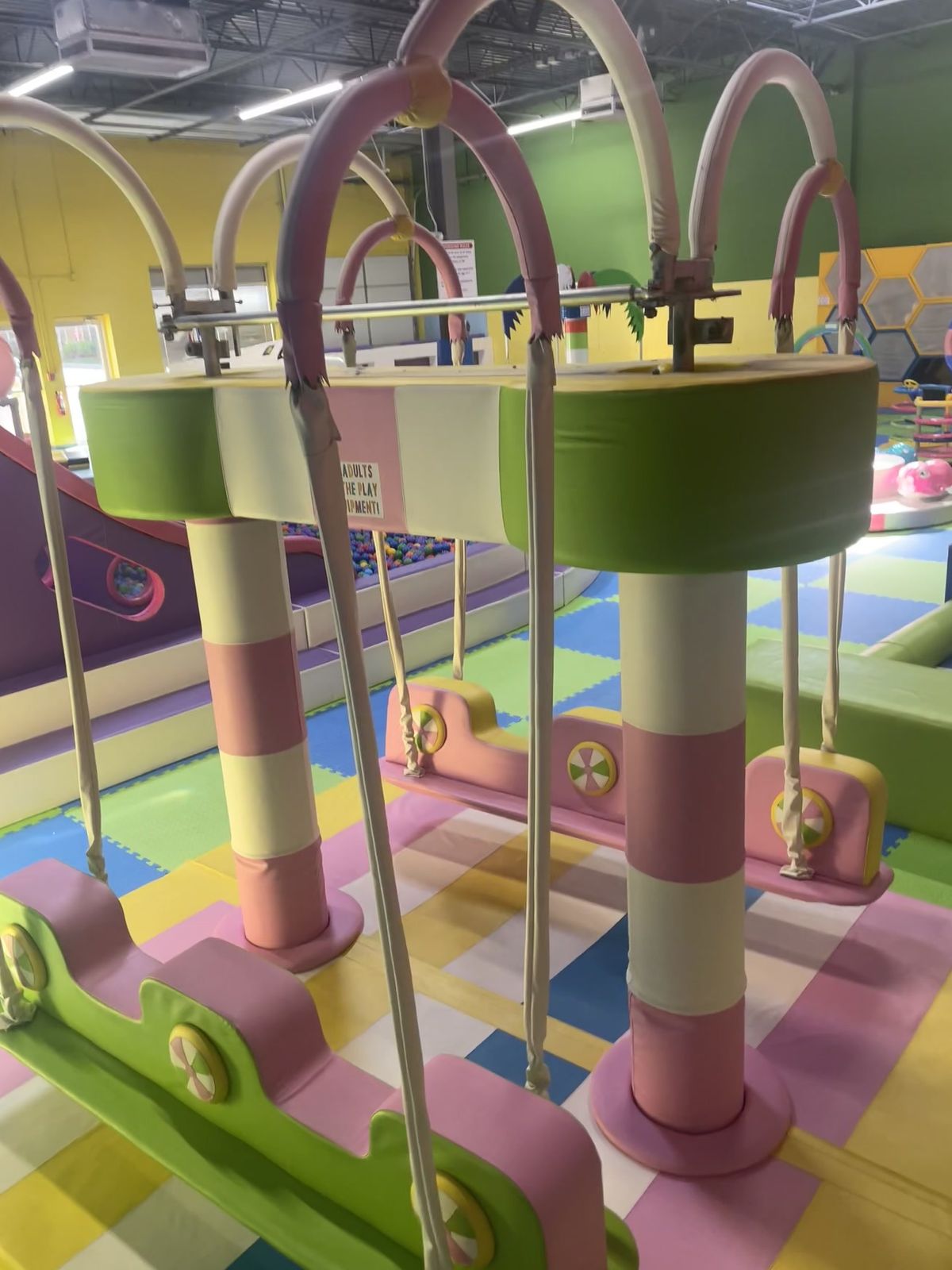 Close view of the indoor carousel